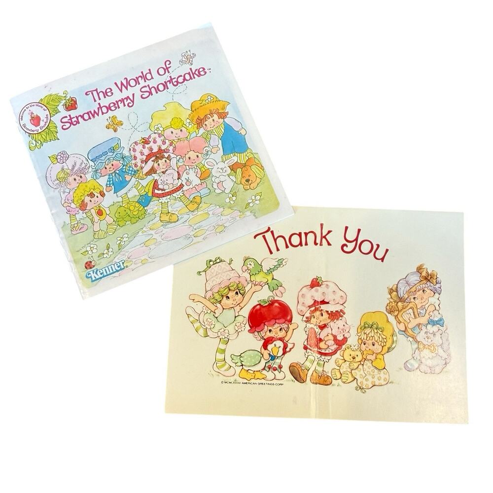 VTG 1980s STRAWBERRY SHORTCAKE Kenner Product Brochure Catalog & Postcard